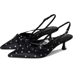 image:imageMadden Girl Womens Viixen SlingBack Kitten HeelBlack Polka Dot